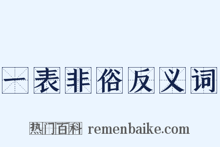 一表非俗反义词是什么意思的图片